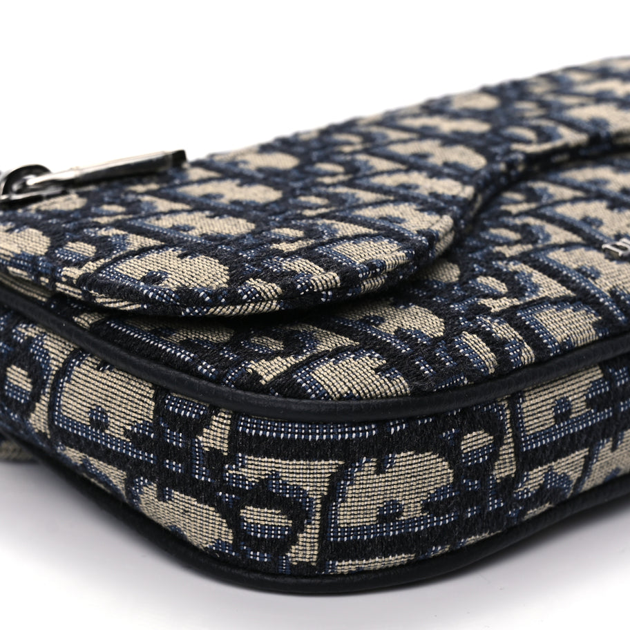Christian Dior Oblique Arm Pouch Blue Image 8