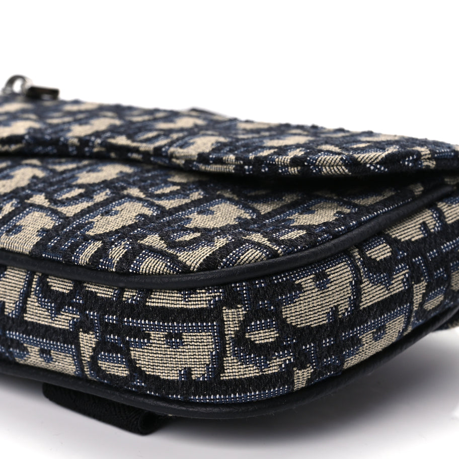 Christian Dior Oblique Arm Pouch Blue Image 9