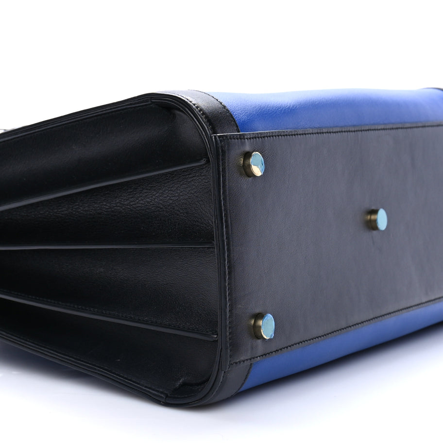 Saint Laurent Calfskin Bi-Color Small Sac De Jour  Royal Blue Black Image 7