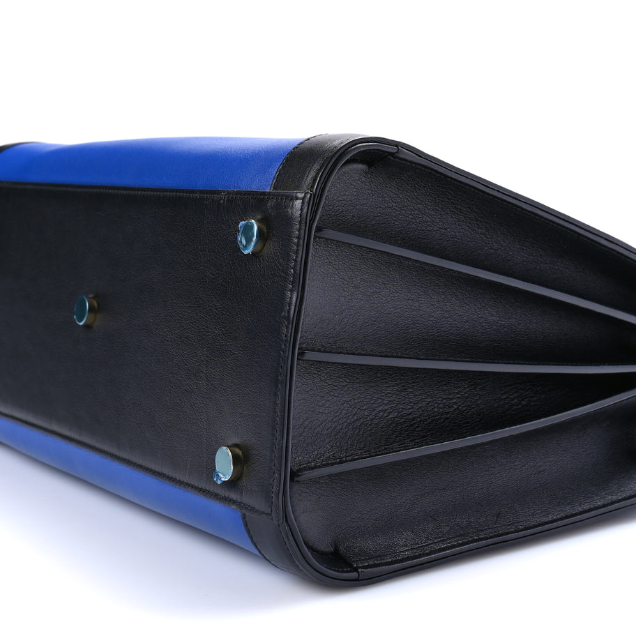 Saint Laurent Calfskin Bi-Color Small Sac De Jour  Royal Blue Black Image 8