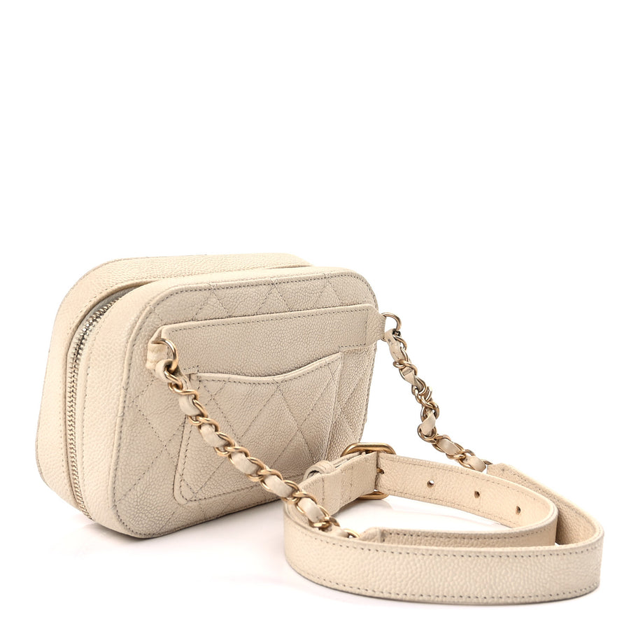 Chanel Caviar Quilted Flap Waist Bag  White Image 2