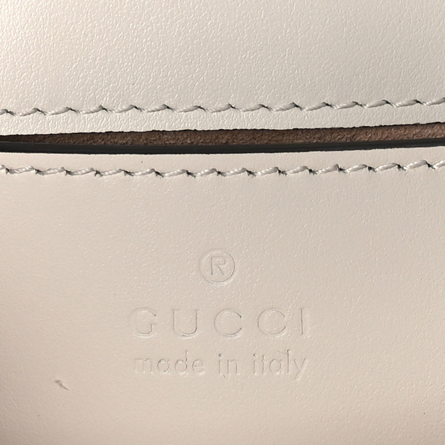 Gucci Calfskin Matelasse Mini GG Marmont Top Handle Shoulder Bag  White Image 5