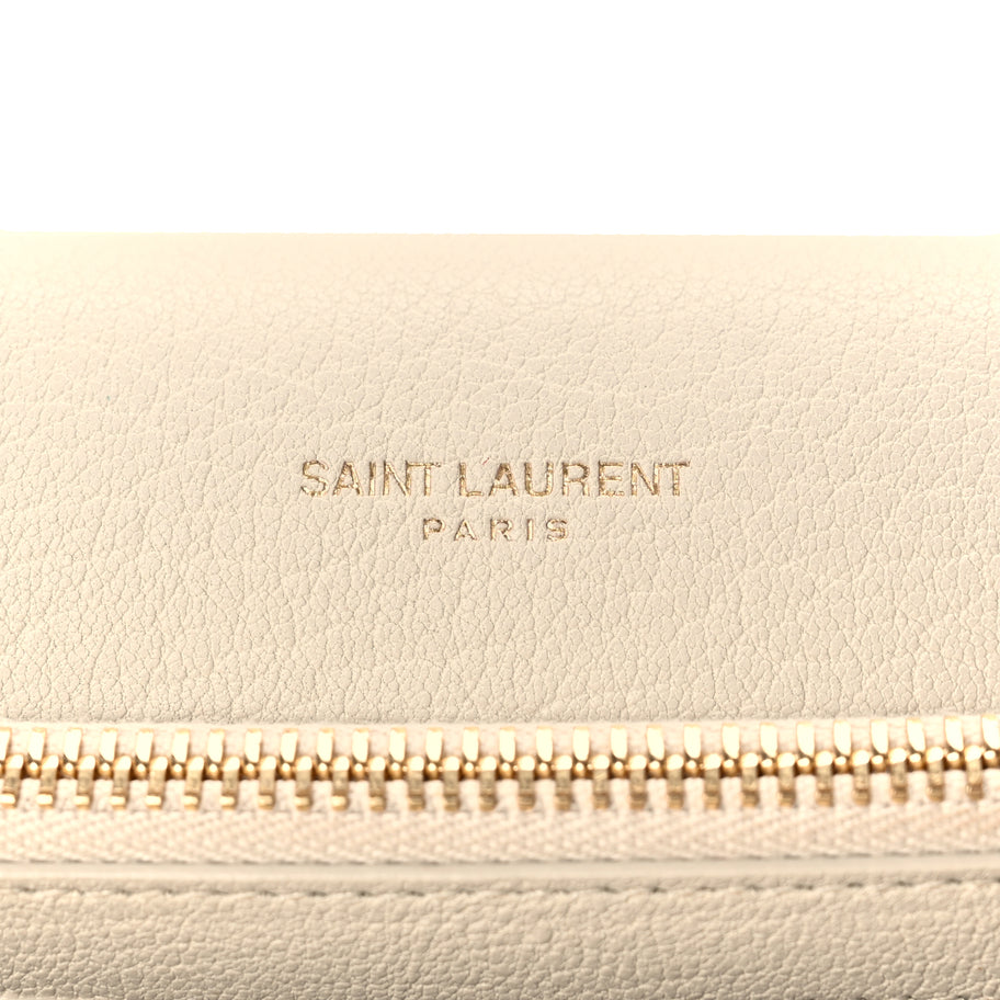 Saint Laurent Sheepskin Matelasse Chevron Monogram Medium College Bag Crema Soft Image 5
