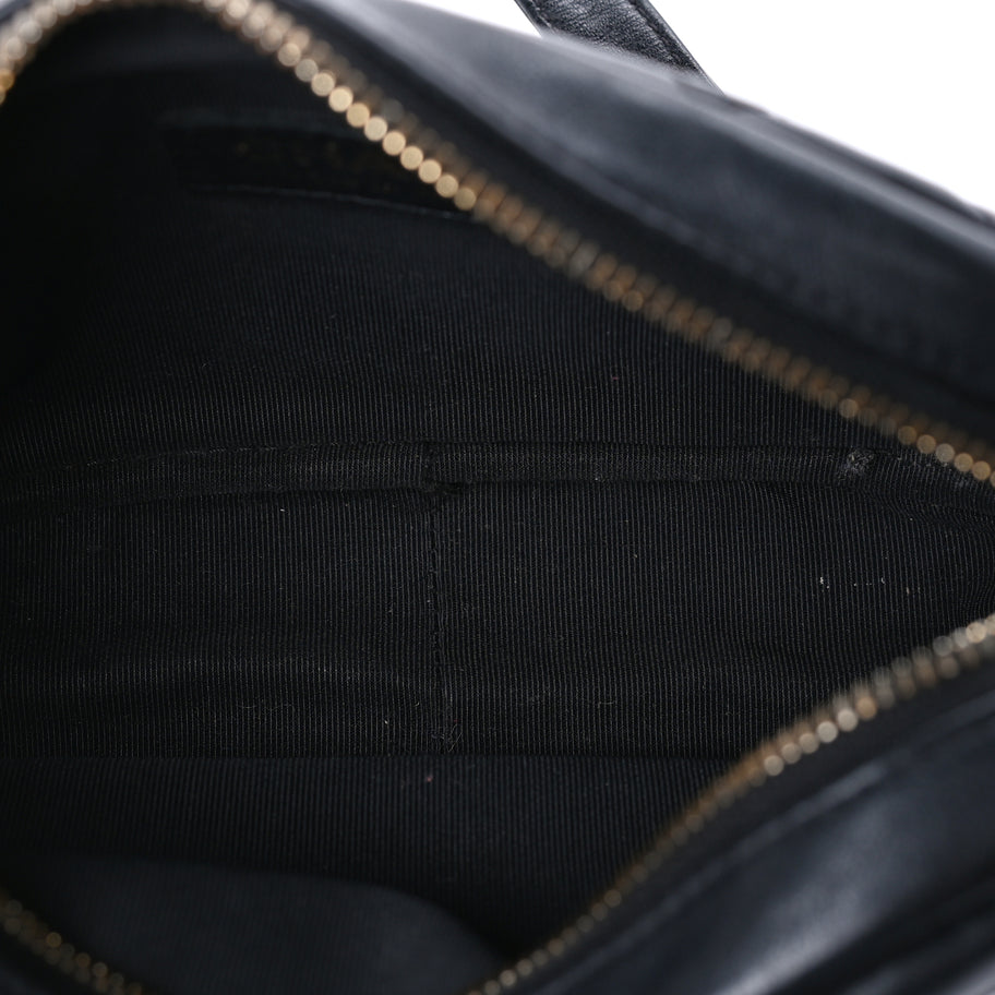 Chanel Lambskin Quilted Small Buckle Camera Case Bag  Black Image 4