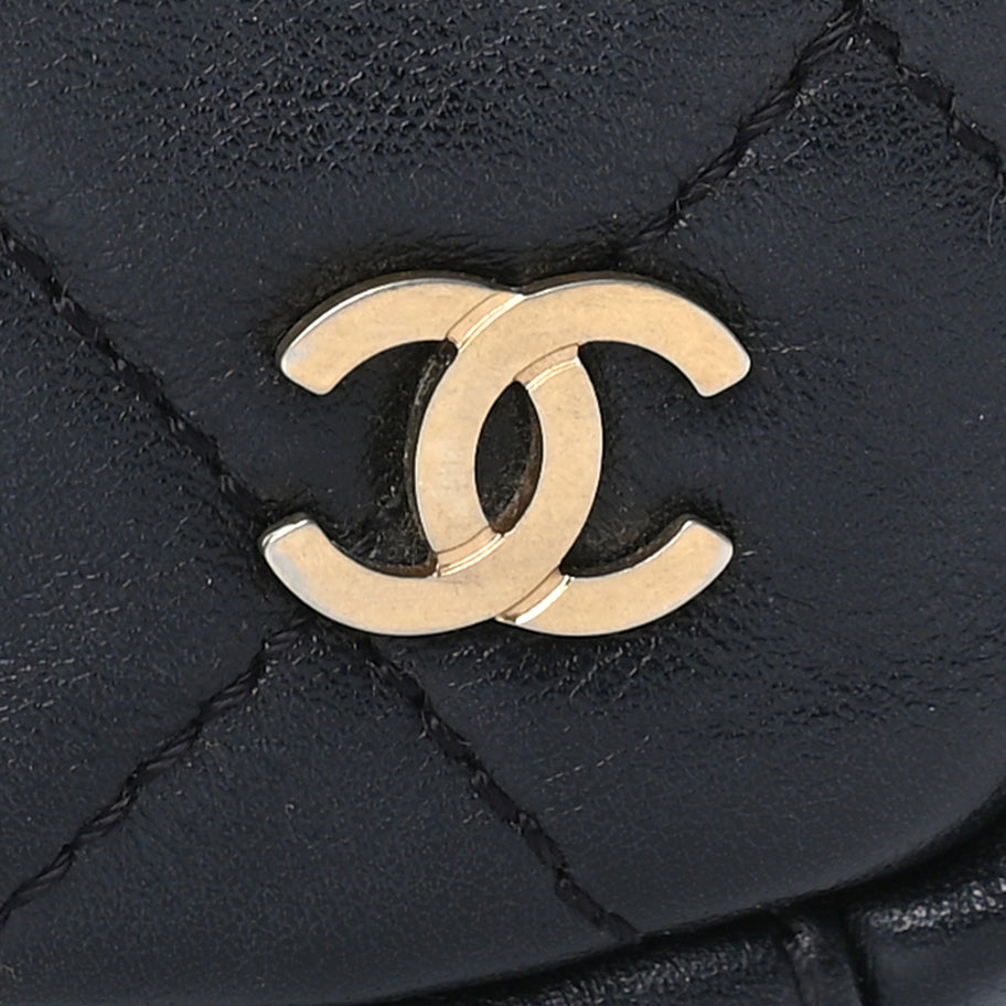 Chanel Lambskin Quilted Small Buckle Camera Case Bag  Black Image 7