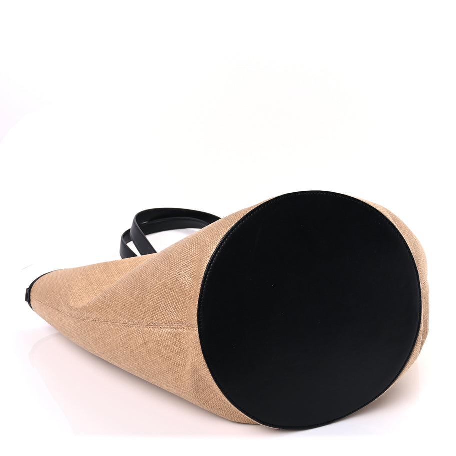 Jacquemus Raffia Calfskin The Bambola Ivory Black Image 3