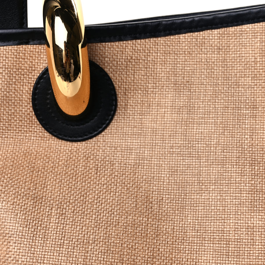 Jacquemus Raffia Calfskin The Bambola Ivory Black Image 6