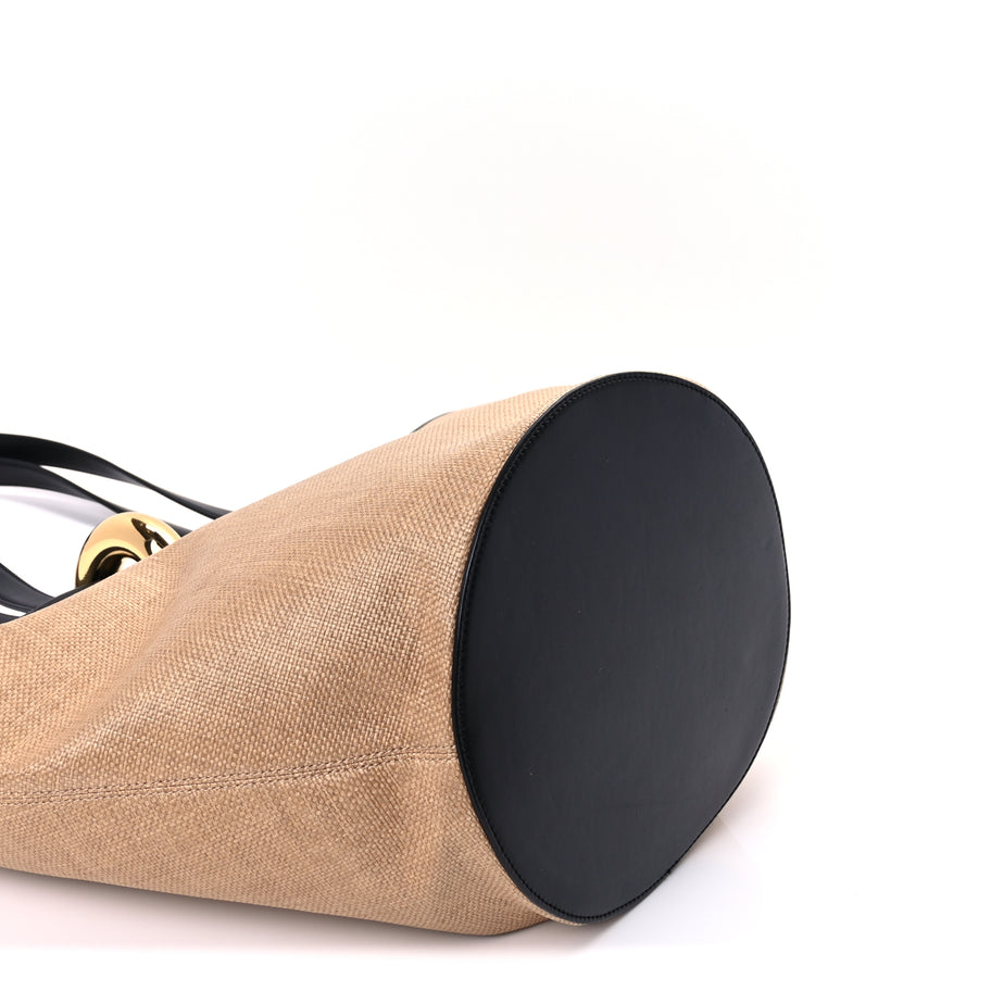 Jacquemus Raffia Calfskin The Bambola Ivory Black Image 7