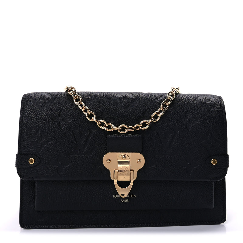  Louis Vuitton Empreinte Vavin Chain Wallet  Black