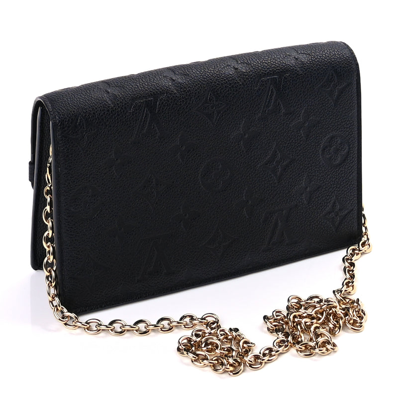  Louis Vuitton Empreinte Vavin Chain Wallet  Black