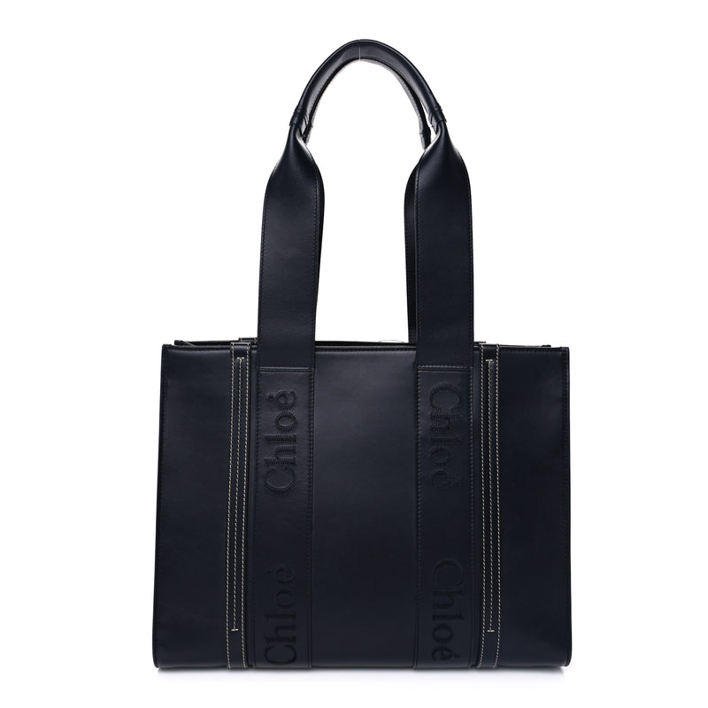  Chloe Calfskin Medium Woody Tote  Obscure Navy