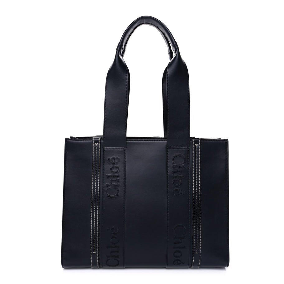 Chloe Calfskin Medium Woody Tote  Obscure Navy Image 1