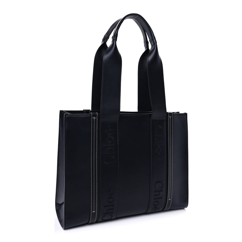  Chloe Calfskin Medium Woody Tote  Obscure Navy