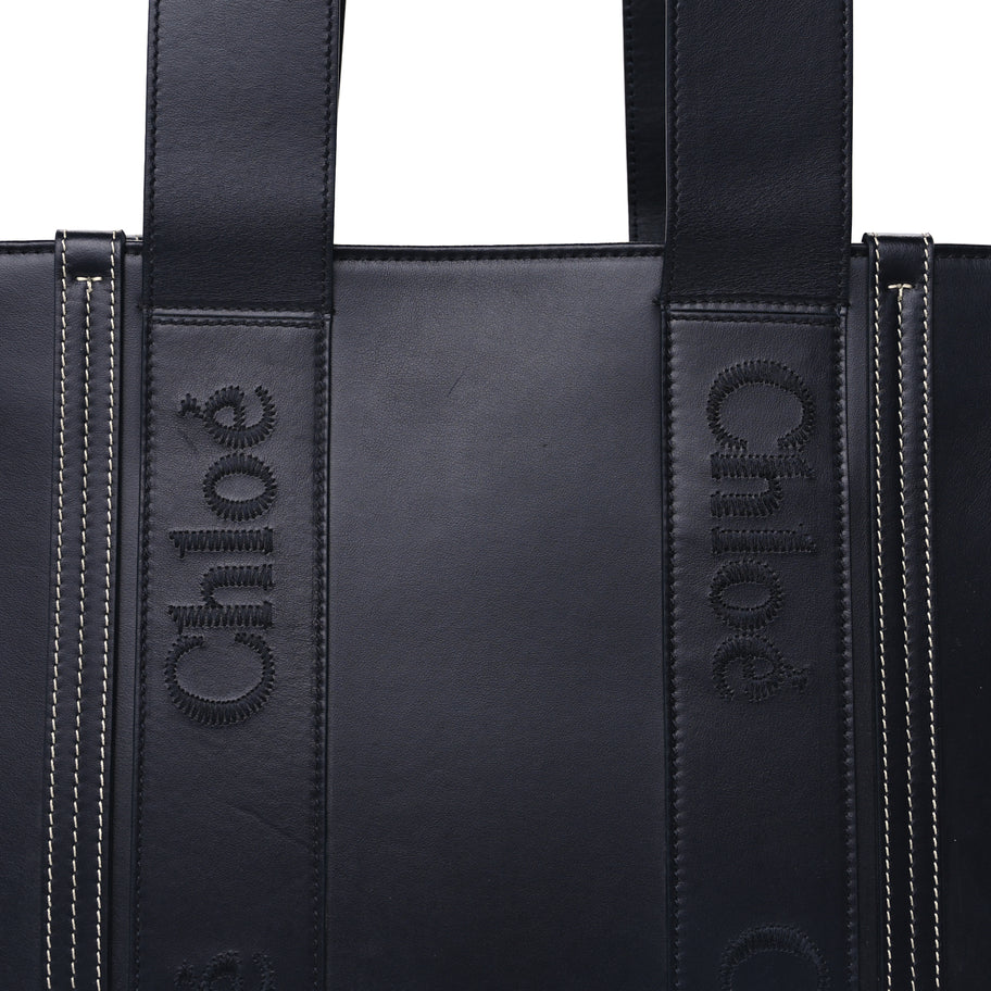 Chloe Calfskin Medium Woody Tote  Obscure Navy Image 6