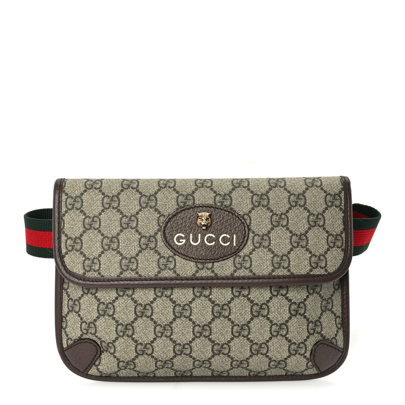  Gucci GG Supreme Monogram Neo Vintage Web Belt Bag  Brown