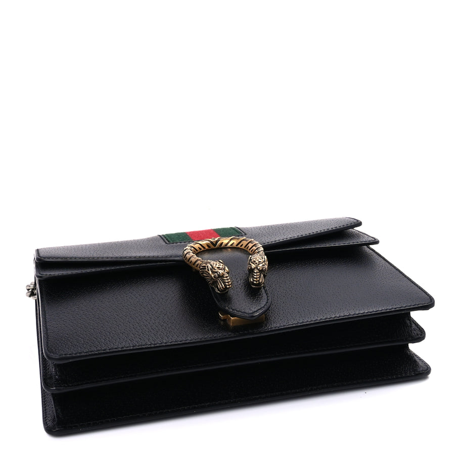 Gucci Calfskin Web Small Dionysus Shoulder Bag  Black Image 3