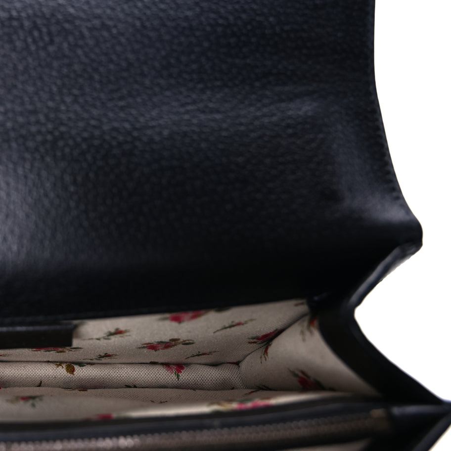 Gucci Calfskin Web Small Dionysus Shoulder Bag  Black Image 4