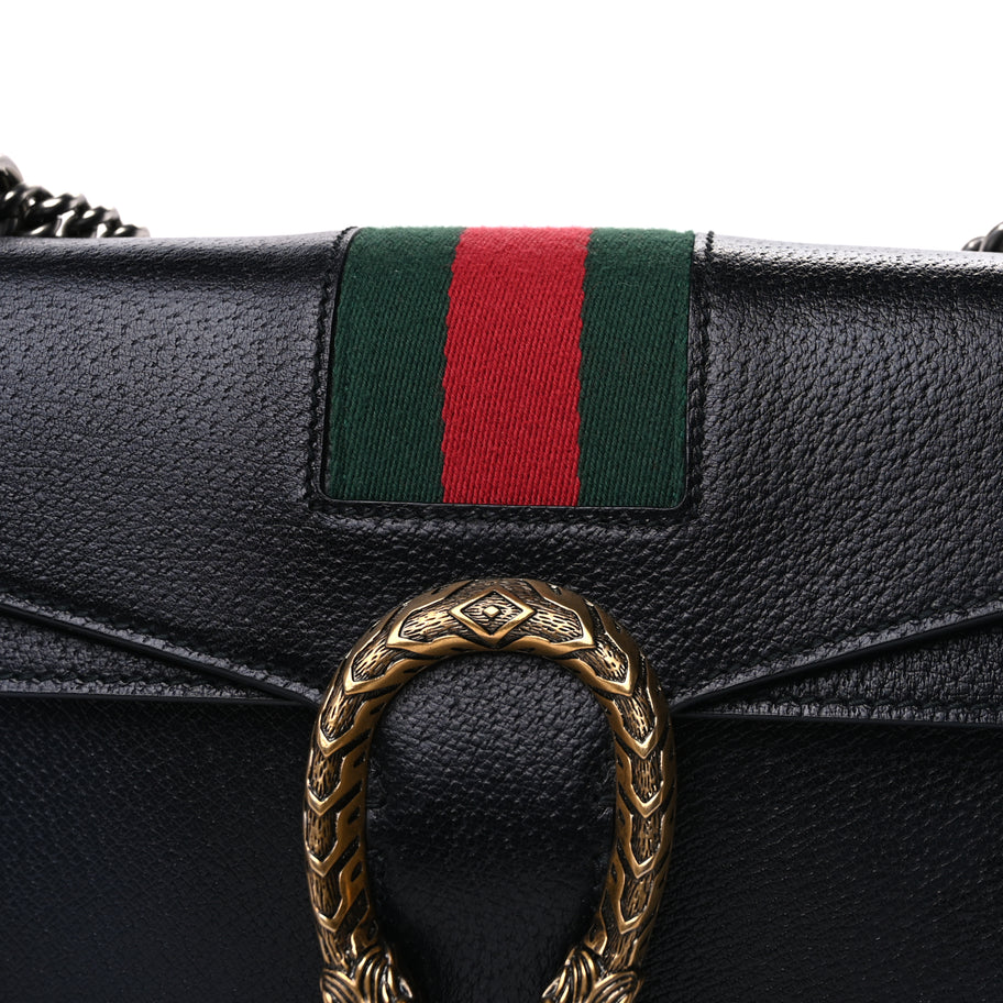 Gucci Calfskin Web Small Dionysus Shoulder Bag  Black Image 6