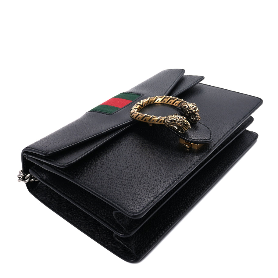 Gucci Calfskin Web Small Dionysus Shoulder Bag  Black Image 7