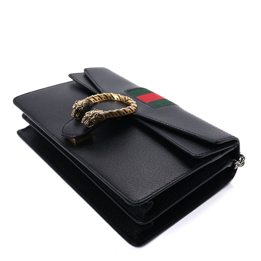 Gucci Calfskin Web Small Dionysus Shoulder Bag  Black Image 8