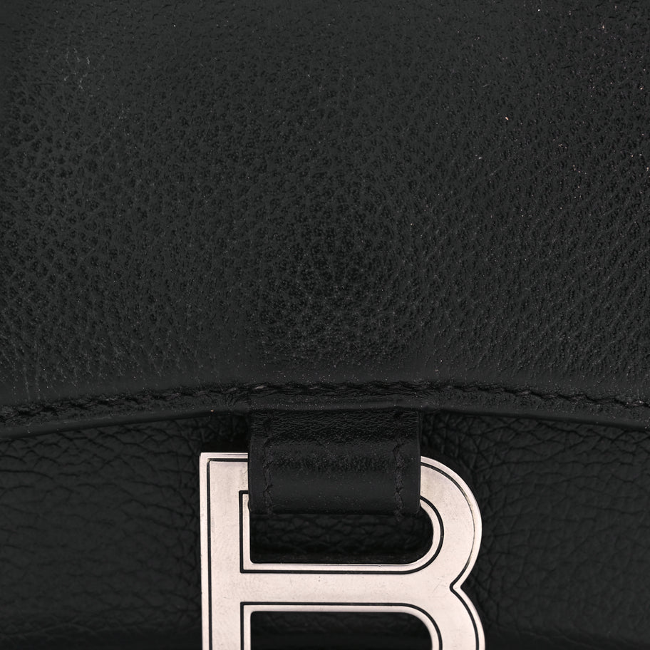 Balenciaga Grained Calfskin Hourglass Top Handle Bag XS Black Image 6