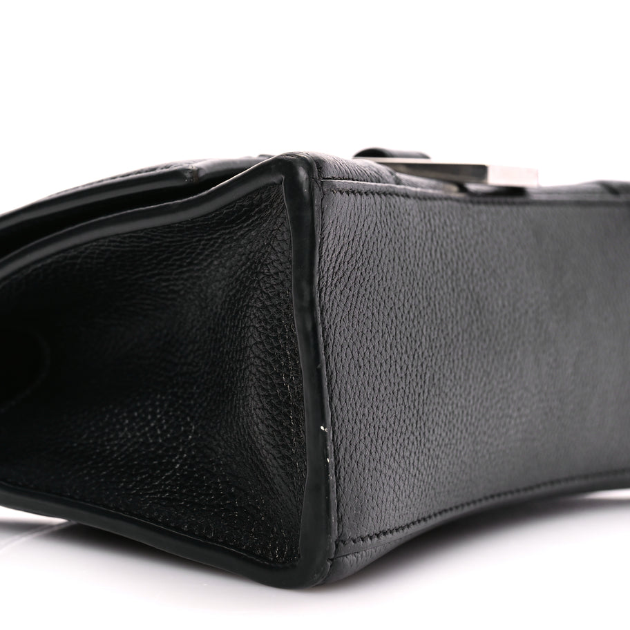 Balenciaga Grained Calfskin Hourglass Top Handle Bag XS Black Image 7