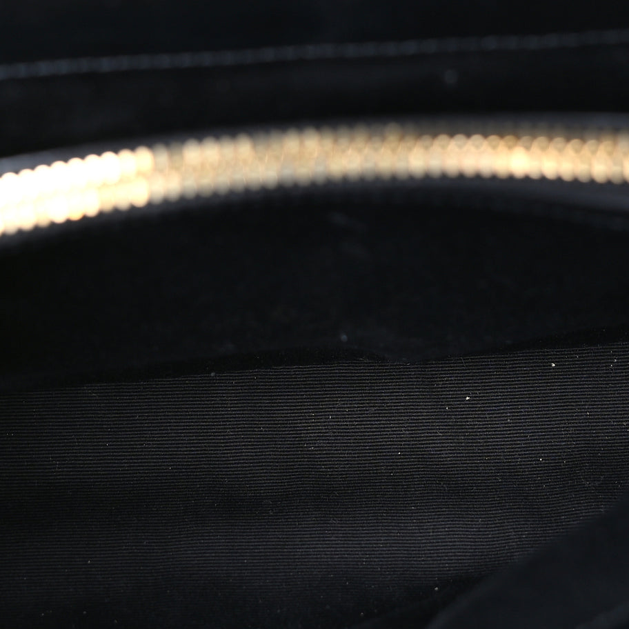 Saint Laurent Calfskin Y Quilted Monogram Small Loulou Chain Satchel  Black Image 4