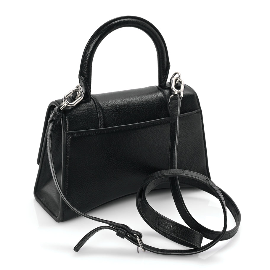 Balenciaga Grained Calfskin Hourglass Top Handle Bag XS Black Image 2