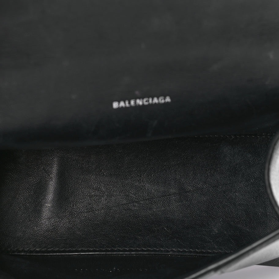 Balenciaga Grained Calfskin Hourglass Top Handle Bag XS Black Image 4
