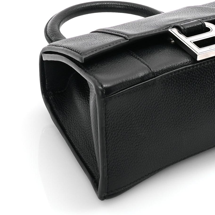 Balenciaga Grained Calfskin Hourglass Top Handle Bag XS Black Image 7