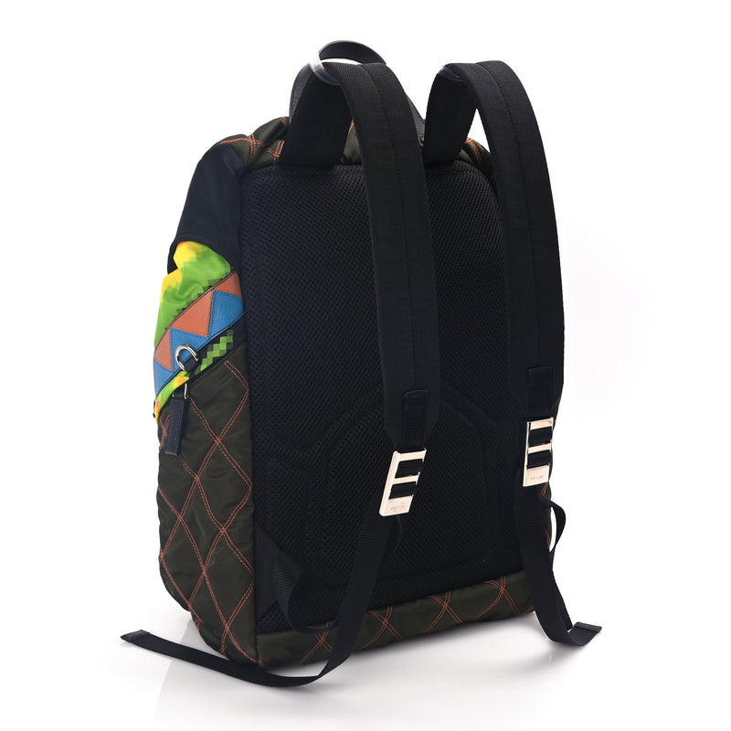  Prada Tessuto Nylon Impunturato Double Buckle Backpack Green