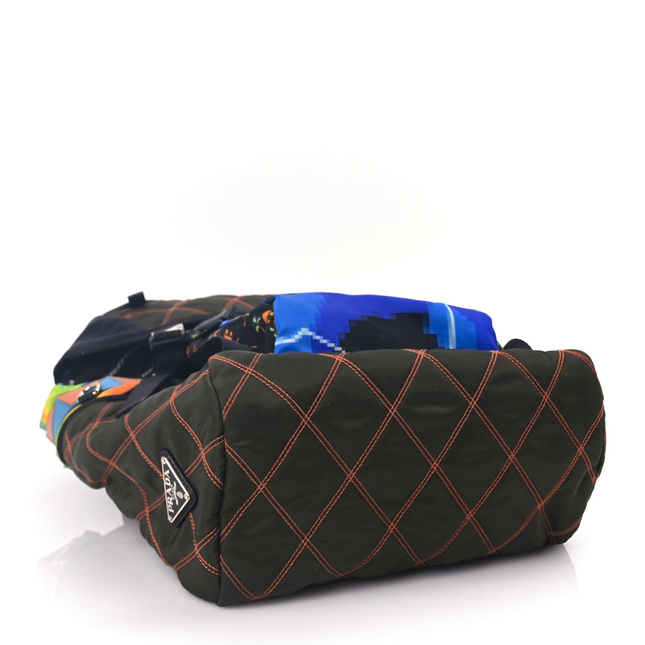 Prada Tessuto Nylon Impunturato Double Buckle Backpack Green Image 3