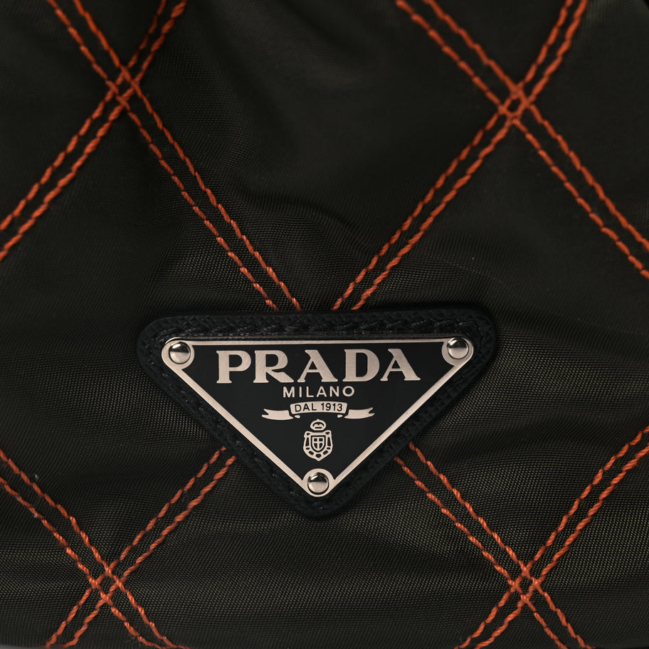 Prada Tessuto Nylon Impunturato Double Buckle Backpack Green Image 5