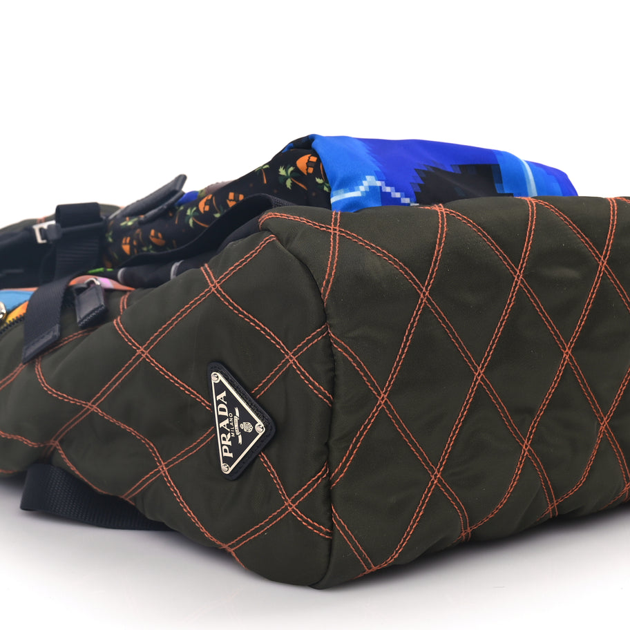 Prada Tessuto Nylon Impunturato Double Buckle Backpack Green Image 7