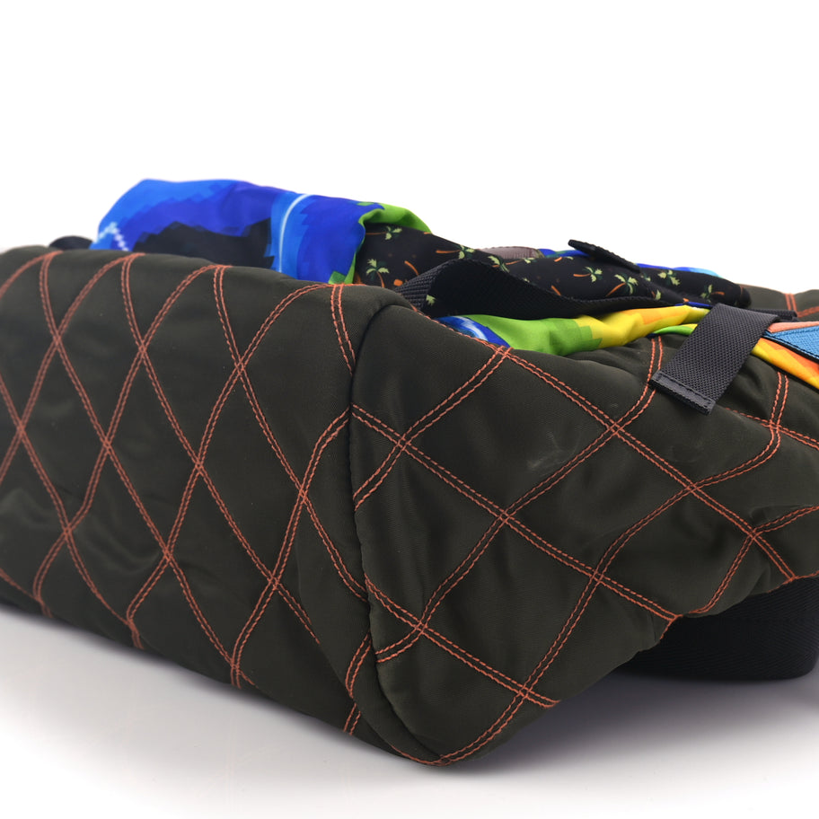 Prada Tessuto Nylon Impunturato Double Buckle Backpack Green Image 8