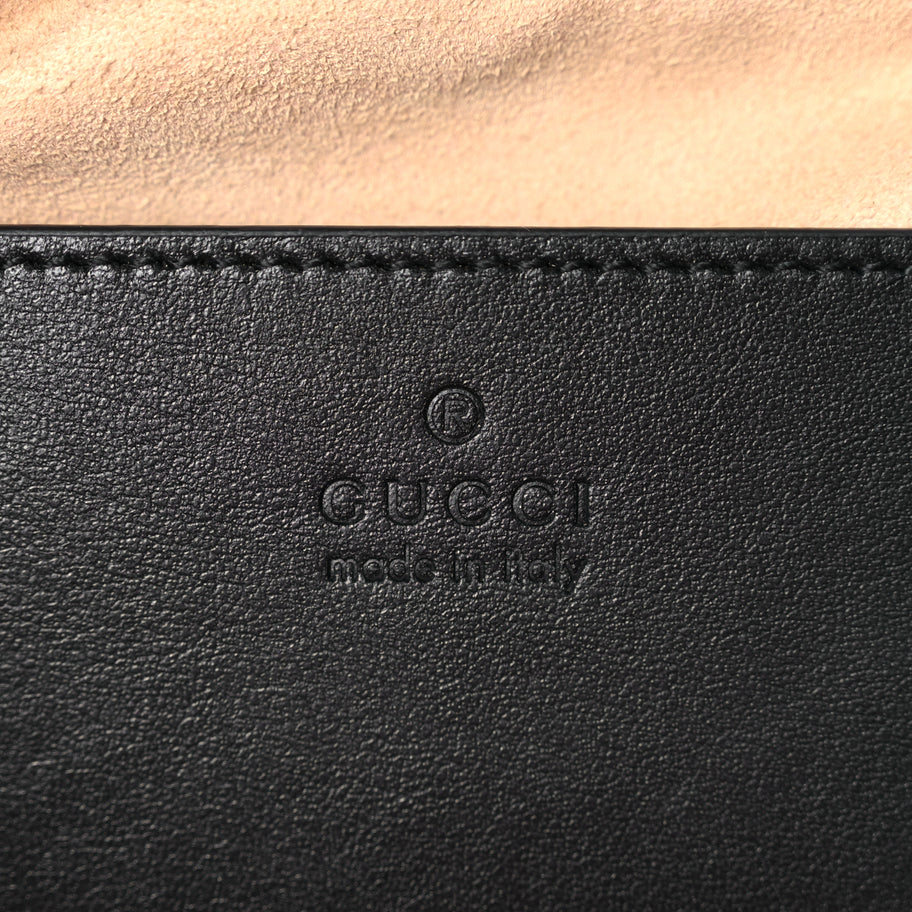 Gucci Calfskin Matelasse Small GG Marmont Chain Shoulder Bag Black Image 6