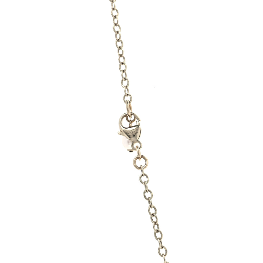 Chanel Crystal Pearl Camellia Necklace Gold Image 4