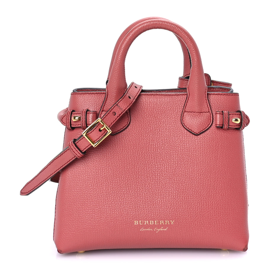 Burberry Grainy Calfskin House Check Small Banner Tote Cinnamon Red Image 1