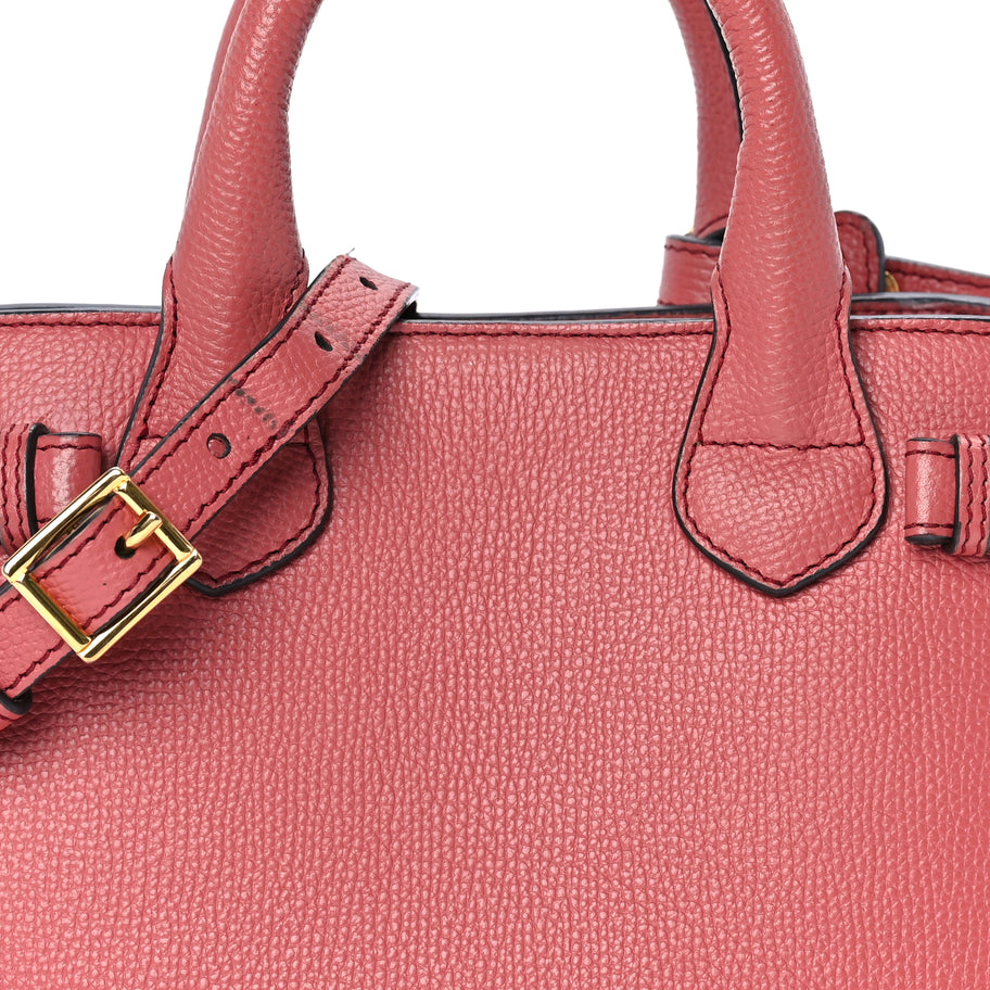 Burberry Grainy Calfskin House Check Small Banner Tote Cinnamon Red Image 6