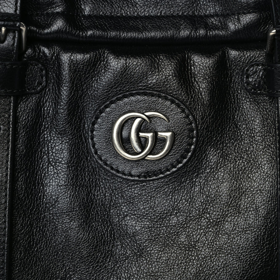 Gucci Piuma Lux Energy Monochrome Double G Drawstring Tote Black Image 7