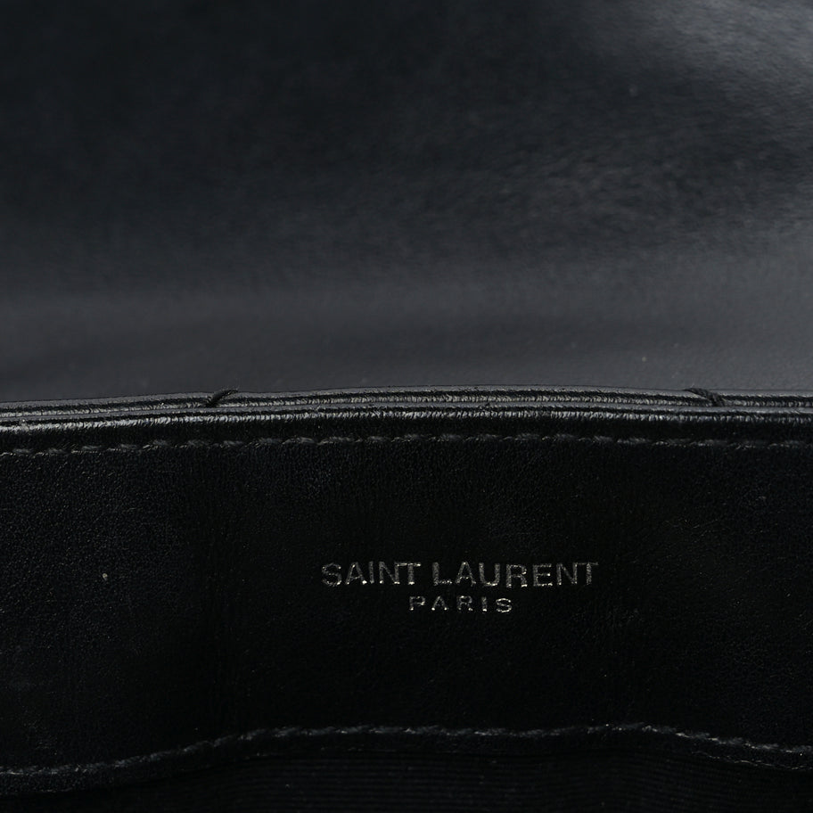 Saint Laurent Calfskin Y Quilted Monogram Small Loulou Chain Satchel Black Image 5