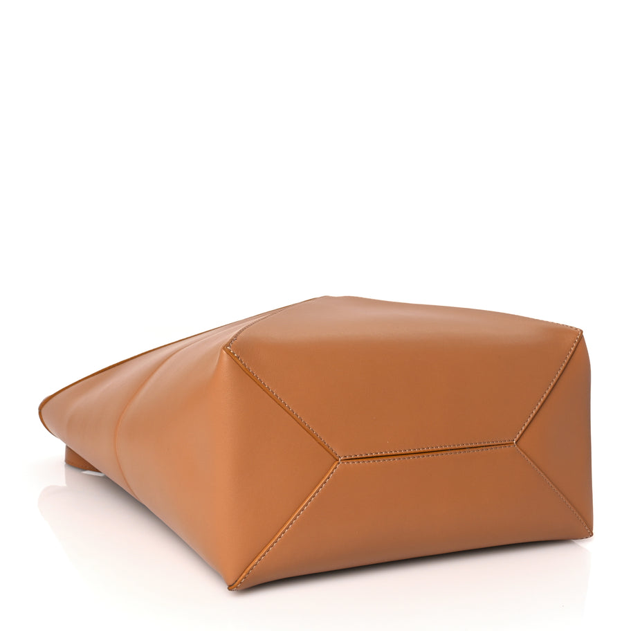 Loewe Shiny Calfskin Medium Puzzle Fold Tote Warm Desert Image 3