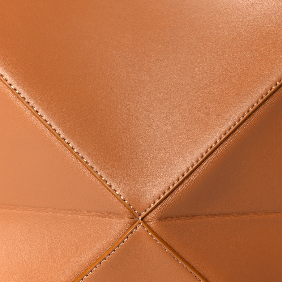 Loewe Shiny Calfskin Medium Puzzle Fold Tote Warm Desert Image 6