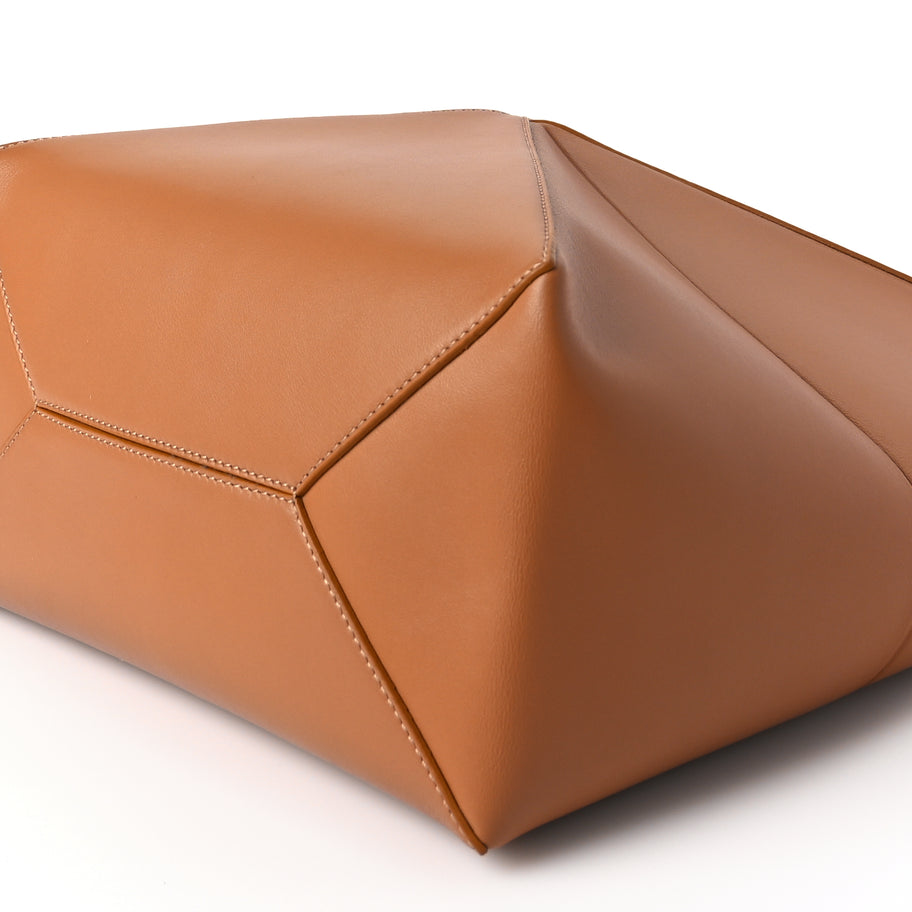 Loewe Shiny Calfskin Medium Puzzle Fold Tote Warm Desert Image 8