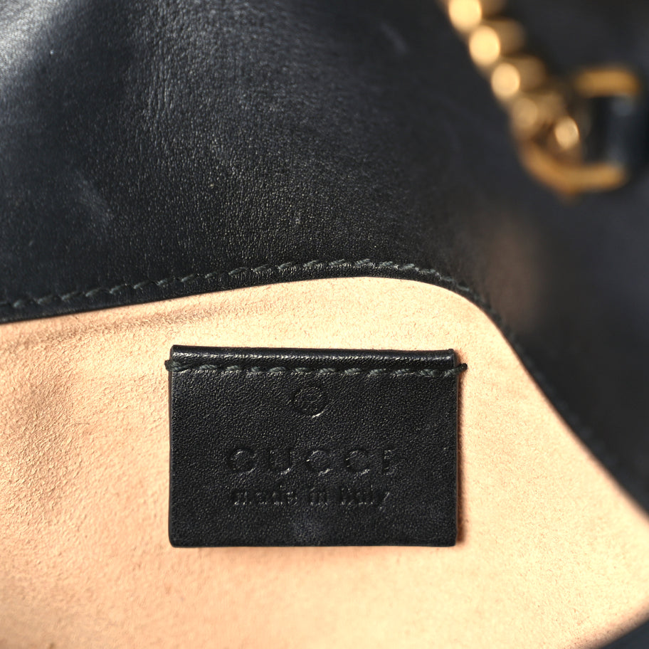 Gucci Calfskin Matelasse Super Mini GG Marmont Shoulder Bag  Black Image 5