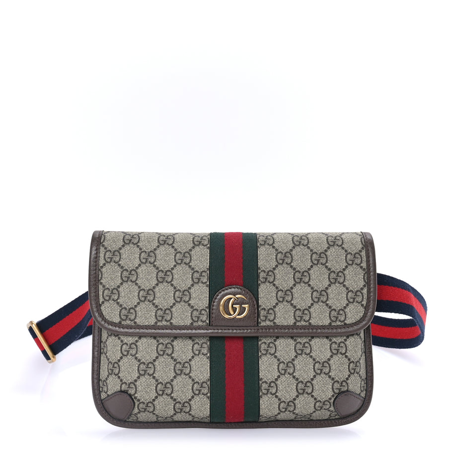 Gucci GG Supreme Monogram Web Small Ophidia Belt Bag  Brown Image 1