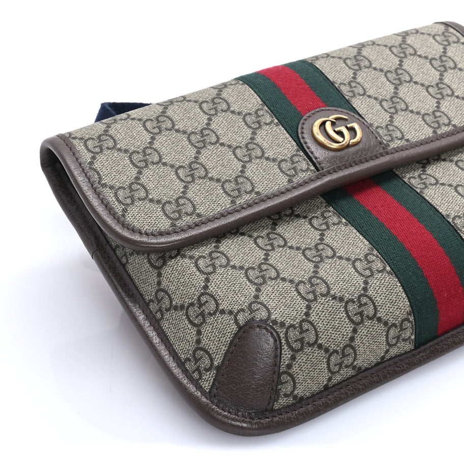 Gucci GG Supreme Monogram Web Small Ophidia Belt Bag  Brown Image 7