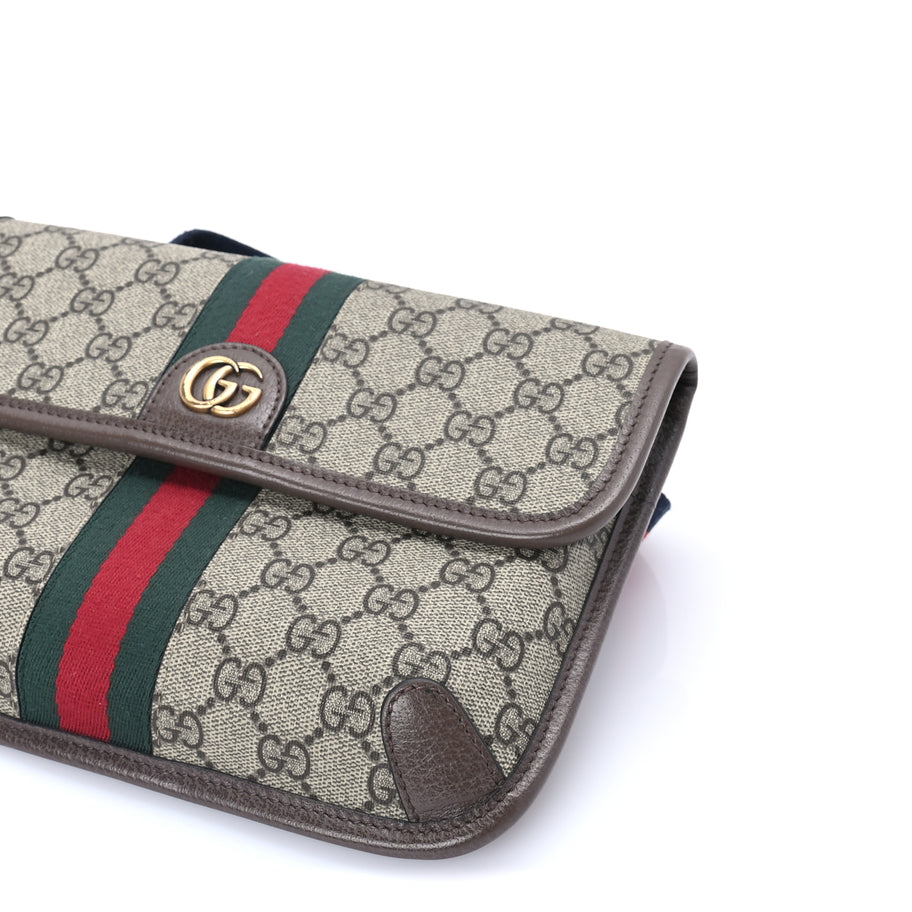 Gucci GG Supreme Monogram Web Small Ophidia Belt Bag  Brown Image 8