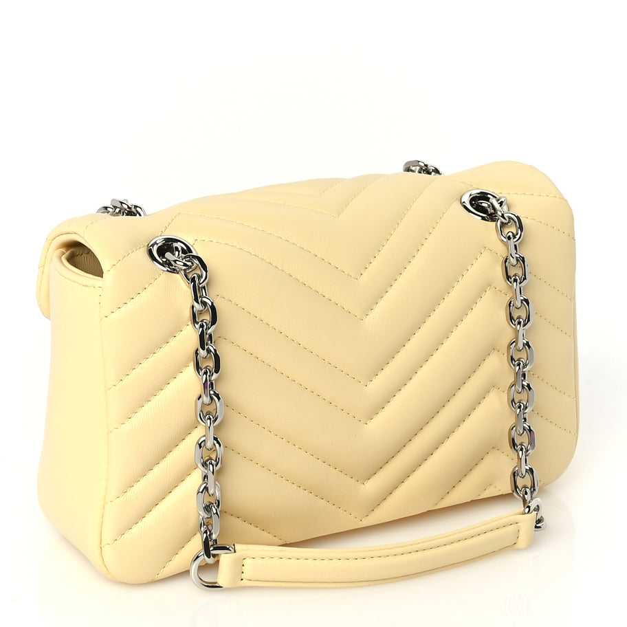 Gucci Lambskin Matelasse Small GG Marmont Shoulder Bag  Yellow Image 2