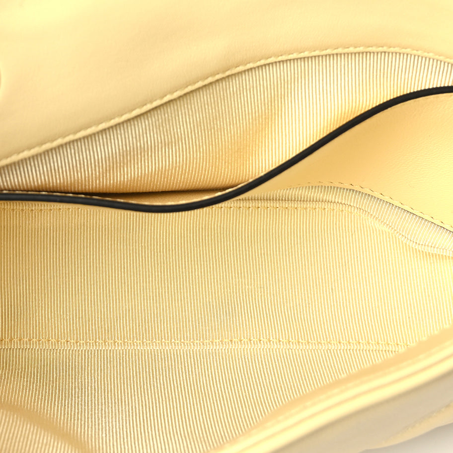 Gucci Lambskin Matelasse Small GG Marmont Shoulder Bag  Yellow Image 4